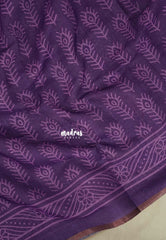 (PRE-BOOKING) Lavender Purple - Pragathi - Linen Cotton Saree with Jaipur Prints - Best for Office Wear | Casual Wear