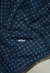 (PRE-BOOKING) Midnight Blue - Pragathi - Linen Cotton Saree with Jaipur Prints - Best for Office Wear | Casual Wear