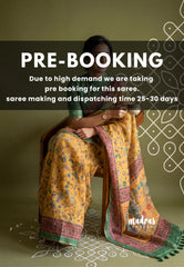 (PRE-BOOKING) Mild Orangish Yellow - Pragathi - Linen Cotton Saree with Kalamkari Prints - Best for Office Wear | Casual Wear