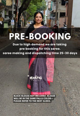 (PRE-BOOKING) Black - Linen Cotton Saree Checks Body with Small Border - Best for Office Wear