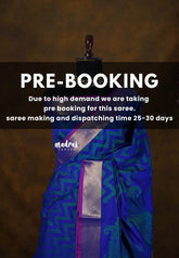 (PRE-BOOKING) Dual Shade MS Amma Blue - Ahaana - Semi Silk with Tissue Border - Best for Small Functions