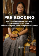 (PRE-BOOKING) Organic linen Grey with gold saree - Jyothika - Mrunal Takur Grey saree