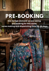 (PRE-BOOKING) Ateneo Blue - Isha - Chanderi Cotton Saree Kalamkari Prints - Best for Casual Wear | Office Wear