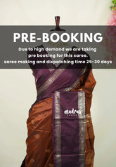 (PRE-BOOKING) Dual Shade Rust Orange Brown - Kanimozhi - Soft Silk Saree with Rettapet Border with Banarasi Blouse - Perfect for Reception