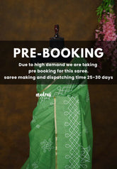 (PRE-BOOKING) Kelly Green - Soft linen cotton with traditional Kolam Prints - Perfect for Office Wear | Temple wear | Best for singers Dancers
