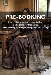 (PRE-BOOKING) Muted Chocolate Brown - Linen Cotton Saree Plain Body with transcript blouse - Best for Office Wear | Casual Wear