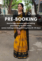 (PRE-BOOKING) Temple turmeric - Subbulakshmi – Madras Margazhi Special Sungudi Cotton with kolam body rudraksham border