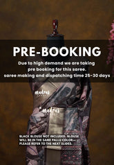 (PRE-BOOKING) Midnight Brown - Ananya - Soft Mangalore silk floral design with Border - Best for Festive Wear