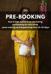 (PRE-BOOKING) Varnika - Yellow - Soft Organza silk with stripes weaving with small zari border