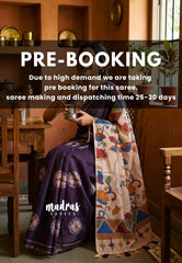 (PRE-BOOKING) Wine Plum Purple - Linen Cotton Saree with Kalamkari Pallu and Blouse - Best for Office Wear | Casual Wear