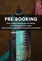 (PRE-BOOKING) Wine brown - Sico Gadwal checks with Rudraksham and Temple Border - Perfect for Wedding Functions