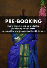 (PRE-BOOKING) MS Amma Blue - Sico Gadwal Rettapet Border with Buttas - Best for Wedding Functions