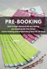 (PRE-BOOKING) Triple color - 2-in-1 Reversible Mul Cotton Saree with Silver zari