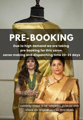 (PRE-BOOKING) Ahaana - Nita Ambani inspired semi silk with emboss weaving plain border - Pure gold