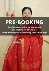 (PRE-BOOKING) Classic Red - Khadi Silk with Tissue Border and Buttas