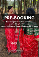 (PRE-BOOKING) Spicy Red - Surabhi - Khadi Silk Stripes Thread Weaving Pattern with Double Blouse Combo - Best for Office Wear