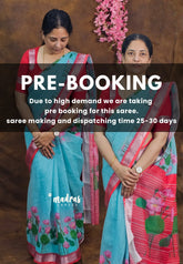 (PRE-BOOKING) Sky Spark - Linen Cotton with Divine Lotus Border with Mangalgiri Border - Best for Small Functions