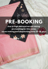 (PRE-BOOKING) Pink Glow - Mangalgiri - Semi pattu with double blouse combo - Best for Temple Visit