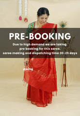 (Pre-Booking) Roja Raagam – Red Mangalgiri Saree with Double Blouse Combo