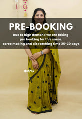 (PRE-BOOKING) Polka dots Khadi Mehandi green - Actress Suhasini saree