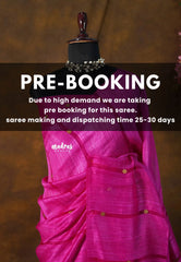 (PRE-BOOKING) Fuchsia Pink - Pure Matka Silk with Gold-coin Buttas - with Silk Mark Certificate