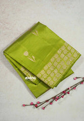 Sap green - Raaga - Premium Semi tussar with tulip weaving buttas