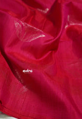 Raspberry Pink - Kumudavalli - Pure Jute Silk Saree with Flower Buttas - Perfect for Wedding Functions