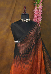 Burnt Copper - Thoolika - Organic linen hand woven Jamdani ikkat weaving - Perfect for Office Wear