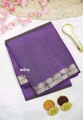 Deep purple - Raaga - Lightweight Semi tussar saree wtih leaf border