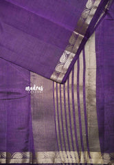 Deep purple - Raaga - Lightweight Semi tussar saree wtih leaf border
