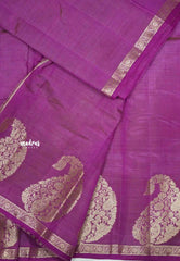 Raaga - Lightweight Semi tussar saree with Mango border - Magenta