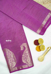 Raaga - Lightweight Semi tussar saree with Mango border - Magenta