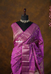 Dual Shade Magenta Purple - Raaga premium semi tussar zari border with buttas - Perfect for Festive Wear