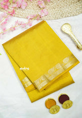 Raaga - Lightweight Semi tussar saree wtih leaf border - Golden yellow
