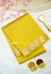 Raaga - Lightweight Semi tussar saree wtih leaf border - Golden yellow