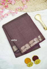 Dark chocolate Brown - Raaga - Lightweight Semi tussar saree wtih leaf border