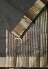 Dual Shade Greyish Black - Raaga - Lightweight Semi tussar bavanji border - Best for Small Functions