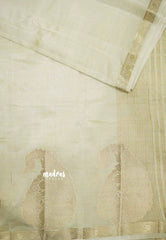 Raaga - Lightweight Semi tussar saree with Mango border - Halfwhite