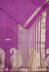 Raaga - Lightweight Semi tussar saree with Mango border - Magenta