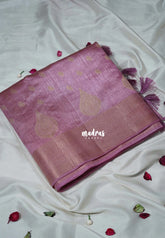 Dual shade Onion Pink - Raaga - Lightweight Semi Tussar Saree with Floral Border and Buttas - Best for Wedding Functions