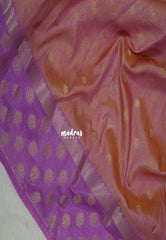 Dual Shade Baby Pink and Lilac - Raaga - Semi tussar with Zari Border and 1000 Buttas - Best for Wedding Functions