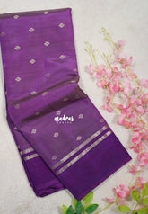 Dual Shade Purple - Raaga - Semi Tussar Saree Buttas with Gap Border - Best for Small Functions