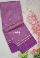 Dual Shade Lavender Purple - Raaga - Semi Tussar Saree Buttas with Gap Border - Best for Small Functions