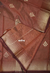 Dual Shade Honey Brown - Raaga - Semi Tussar with Temple Border - Best for Small Functions