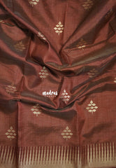 Dual Shade Honey Brown - Raaga - Semi Tussar with Temple Border - Best for Small Functions