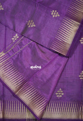 Dual Shade Purple - Raaga - Semi Tussar with Temple Border - Best for Small Functions