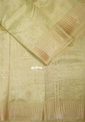 Dual Shade Golden Beige - Raaga - Semi Tussar with Temple Border - Best for Small Functions