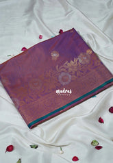 Dual Shade Lavender - Ramyam - Soft Jute Banarasi Silk with Floral Border and Rich Pallu - Perfect for Festive Wear