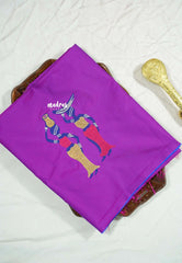 Dualshade magenta - Mayuri - 1 mtr Silk Cotton Embroidered Blouse Piece – Village Folk Art Motif