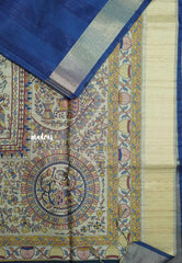 M.S.Blue - Roopa - Premium Chappa semi tussar with Madhubani art pallu